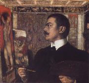 Self-Portrait at the Easel Franz von Stuck